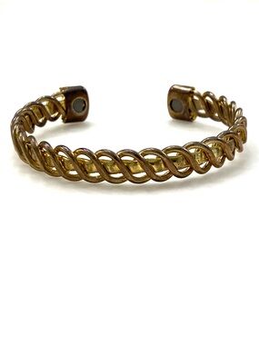 Gold Twisted Rope Open Cuff Bracelet